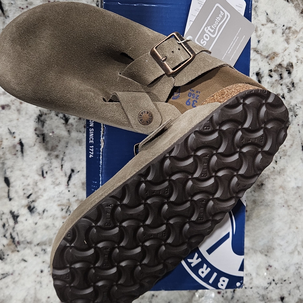 Birkenstock Brown Suede Mules